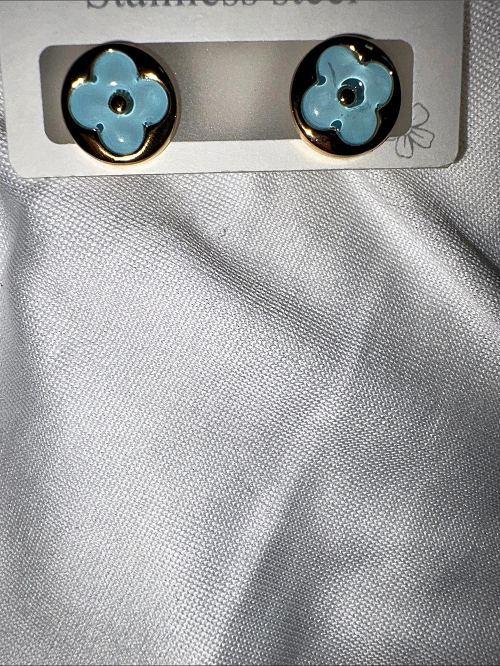 Blue Flower Stud Earrings